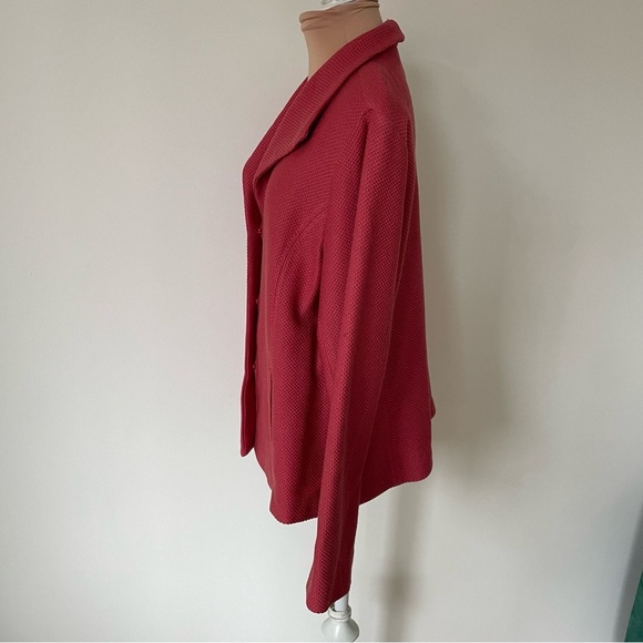Eileen Fisher Virgin Wool Pique Stretch Jacket Terracotta Pink Blazer NWT Size M - Picture 2 of 12